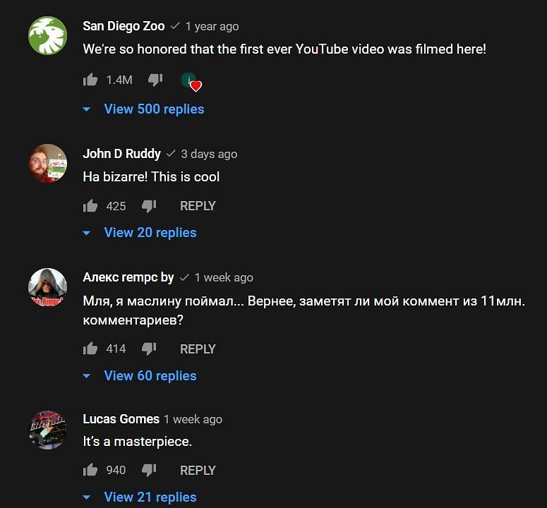 Íomhá trí Jawed, YouTube