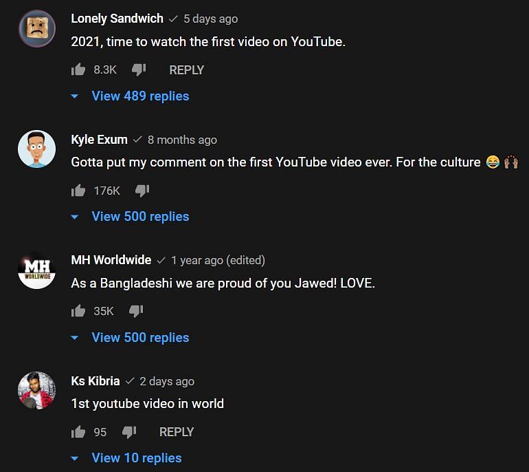 Íomhá trí Jawed, YouTube
