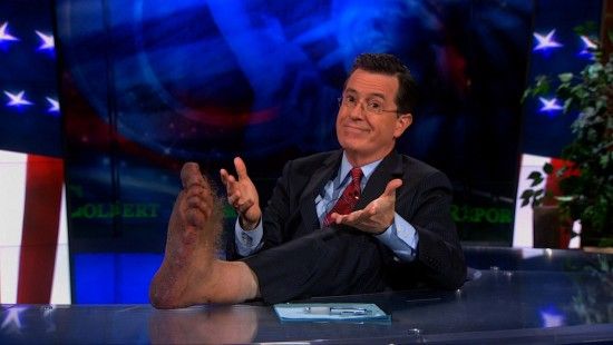 Stephen Colbert met hobbitvoeten