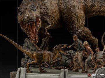 Statue de la scène finale de Jurassic Park