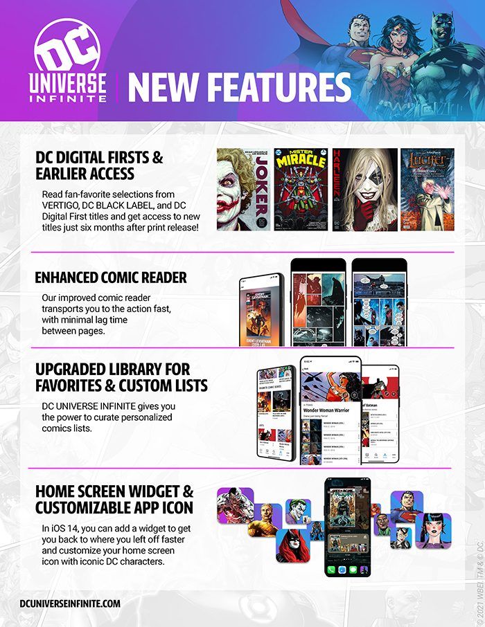 DC Universe Oneindige aanpasbare functies