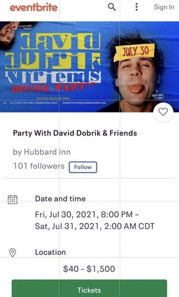 David Dobrik irrita os fãs ao planejar uma festa para os fãs (Imagem via Instagram)